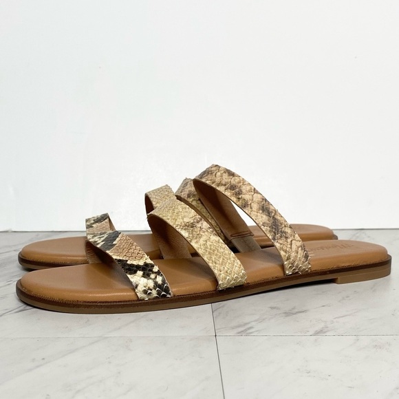 New! Madewell Ilana Slide Snake Embossed Leather Sandal 7 1/2 - Picture 1 of 13